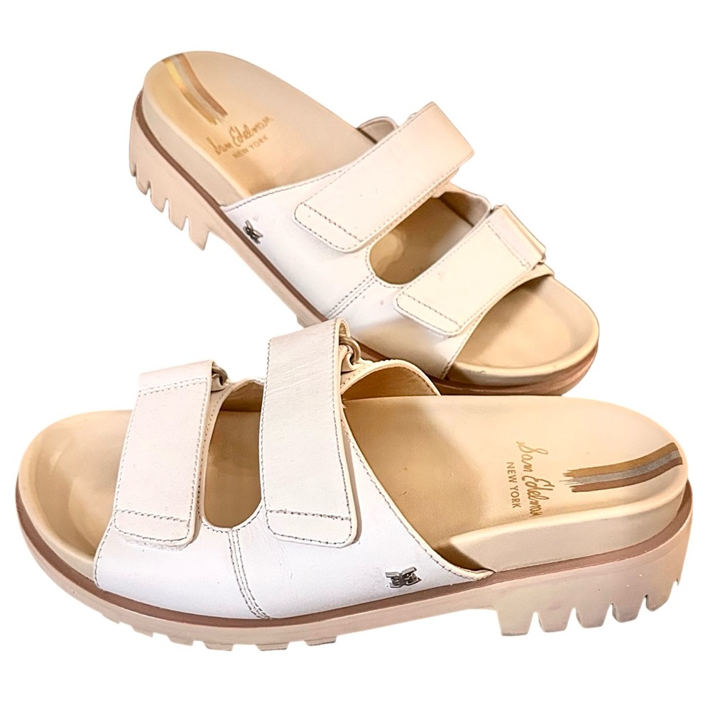 Sam Edelman Leather Slides Eliana White Adjustable Lug Sole Women’s Size 8.5 US - Picture 3 of 10